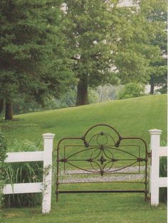 Recycled metal bedframe gate